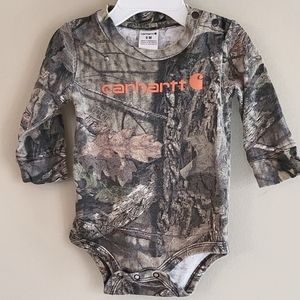 Carhartt camo long sleeved onesie/bodysuit